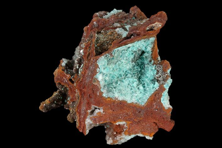 Calcite Encrusted Fibrous Aurichalcite Crystals - Mexico #119183